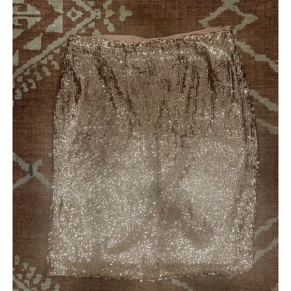 J.CREW Womens Sparkly Sequin Rose Gold Pencil Skirt Plus Size 16 - Picture 3 of 12